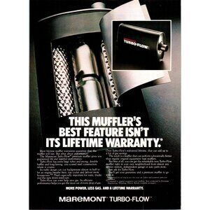 1980 Maremont Turbo Flow Performance Muffler Vintage Print Ad Man Cave Wall Art